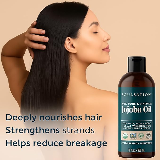 Organic Jojoba Oil for Skin, Hair & Face (16oz) | 100% Pure, Natural Cold Pressed - Bloomnest
