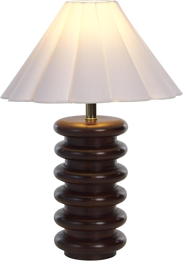 SAFAVIEH Lighting Collection Renata 23-inch Walnut Wood Table Lamp (LED Bulb Included) - Bloomnest