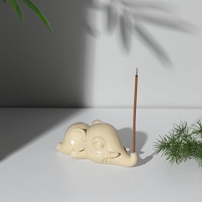 Cacukap Cute Elephant Incense Burner, Incense Holder for Sticks, Elephant Theme Incense Tray, Adorable Home Decoration, Unique Gifts Idea for Elephant Lover - Bloomnest