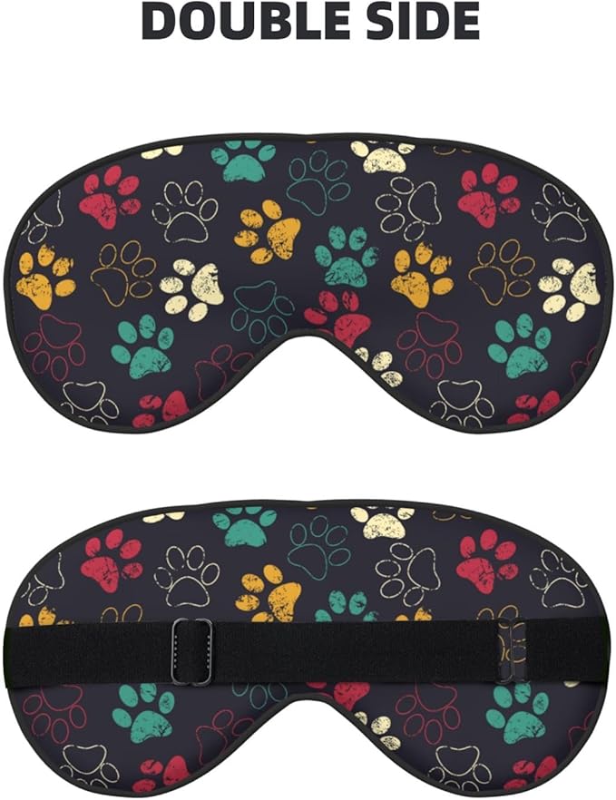 Colorful Paw Print Sleep Mask for Sleeping, Soft Comfort Eye Shade, Blackout Eye Cover, Deep Rest, Travel, Nap, Meditation - Bloomnest