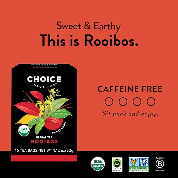 Choice Organic Teas - Favorites Variety Pack Sampler - Includes Earl Grey, Jasmine Green, Oolong, Rooibos, Cocoa Mint Puerh, and Grapefruit Honeybush Organic Teas - 96 Tea Bags (Pack of 6) - Bloomnest