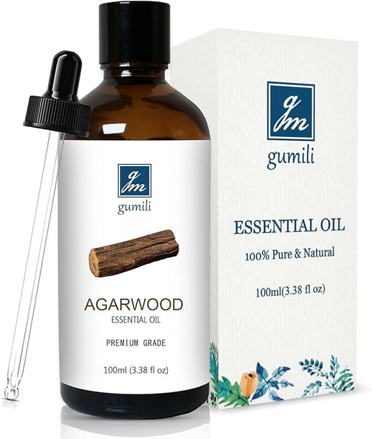 Agarwood Essential Oil 3.38oz/100ml, Pure Qud Oil for Relaxation, Meditation, SPA, Aromatherapy Diffuser - Bloomnest