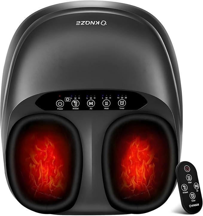 Foot Massager Machine with Heat, Shiatsu Deep Kneading Foot Massager with Remote, Compression, Multi-Massage Modes, Auto-Off Timers, Gifts for Women Men - Bloomnest