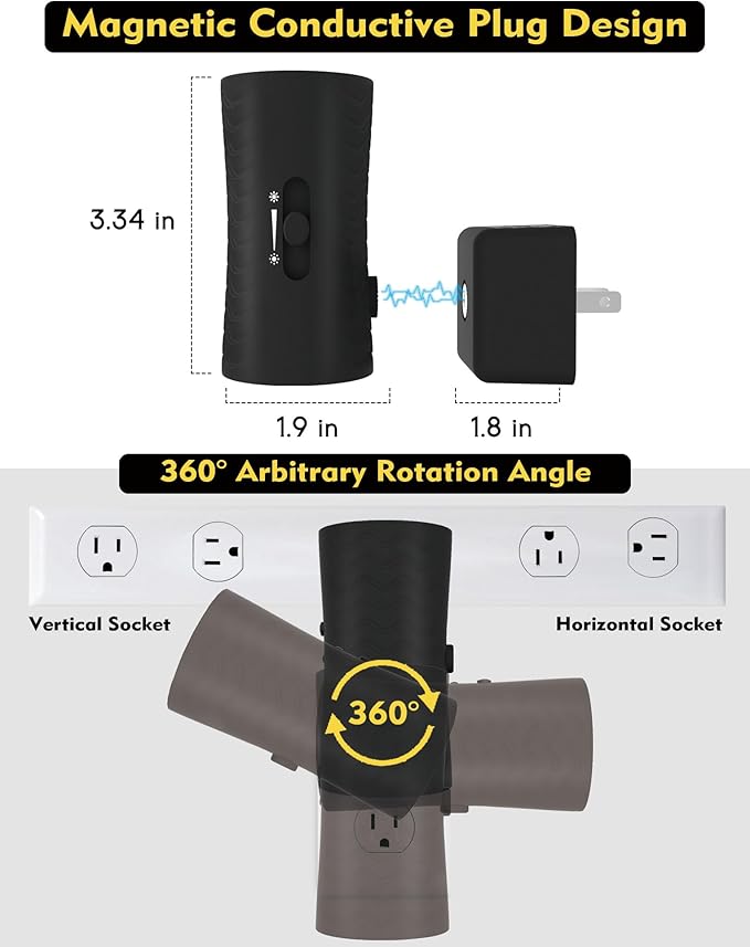 Night Lights Plug into Wall, 360° Rotatable Plug in Night Light with Light Sensor, 3000K/5000K Light Switch, 0-100LM Adjustable Brightness, Dimmable Night Light for Hallway Bedroom Stairway, 2 Pack - Bloomnest