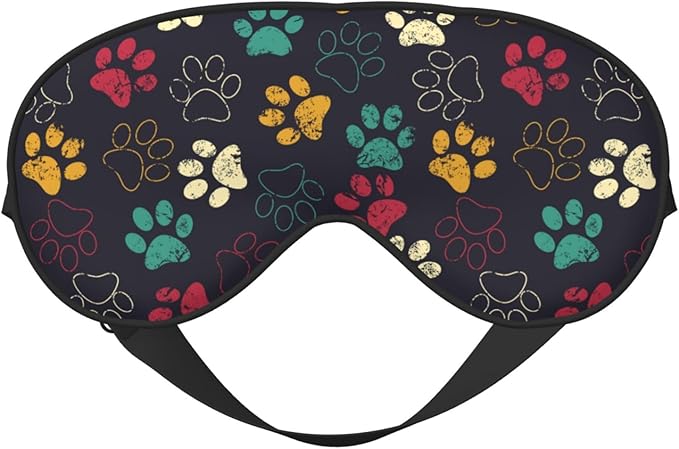 Colorful Paw Print Sleep Mask for Sleeping, Soft Comfort Eye Shade, Blackout Eye Cover, Deep Rest, Travel, Nap, Meditation - Bloomnest