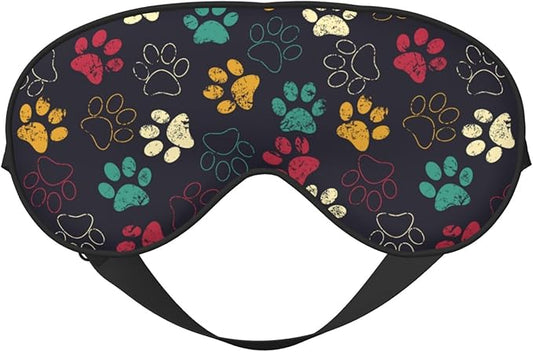 Colorful Paw Print Sleep Mask for Sleeping, Soft Comfort Eye Shade, Blackout Eye Cover, Deep Rest, Travel, Nap, Meditation - Bloomnest