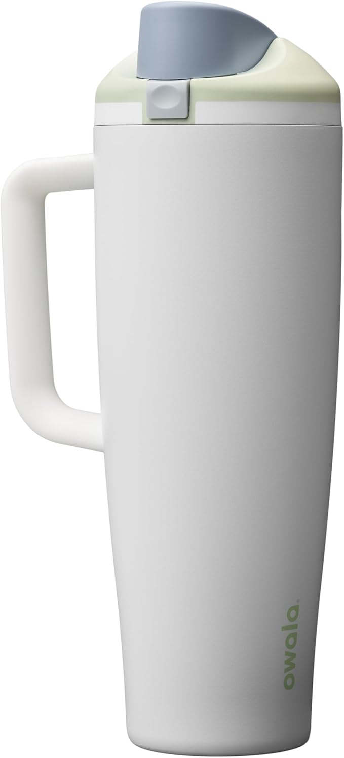 Owala FreeSip Tumbler Insulated Stainless Steel Water Bottle with Built-in Straw and Side Handle, For Travel, Work, School, and Sports, 40oz, BPA Free, Leak Proof, Iced Breeze Owala