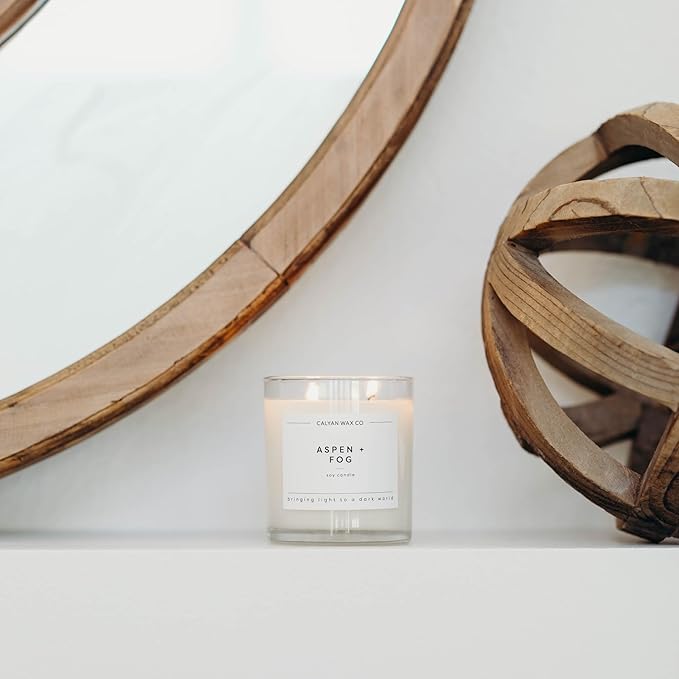 Calyan Wax Co. 2 Wick Candle, Aspen + Fog Scented Candle, 37 Hour Burn Time, Aromatherapy Soy Candles, Non Toxic & Vegan Soy Wax, Glass Tumbler Scented Candles, 8.8oz - Bloomnest