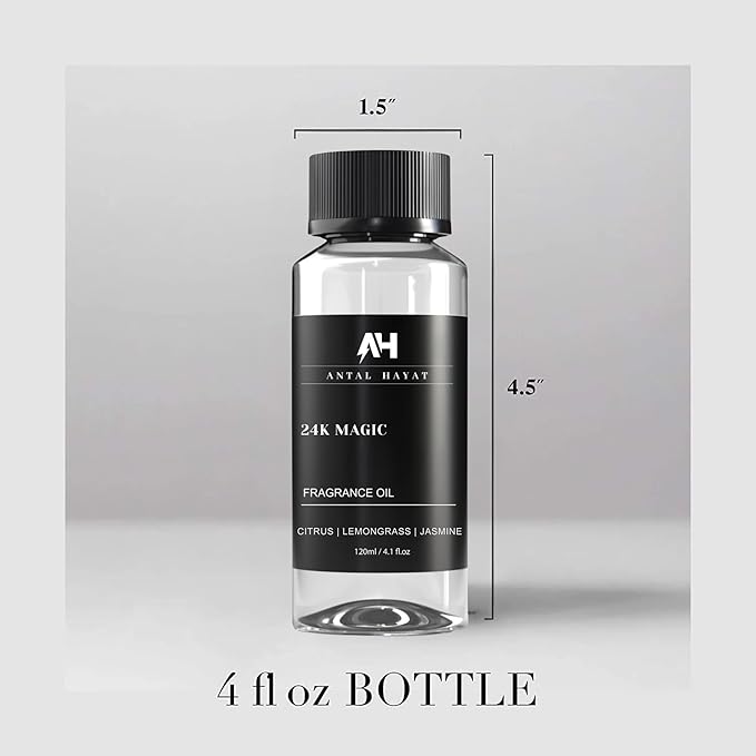 24K Magic Diffuser Oil 120mL – Hotel Scented Essential Oil for Diffuser – Inspired by W Hotels – Luxury Aromatherapy Oil Blend – Bergamot, Jasmine, Lemongrass, Musk - Bloomnest