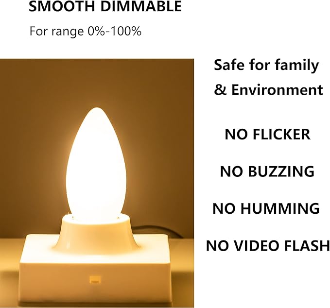 E26 LED Candelabra Light Bulbs 60W Equivalent, Dimmable 6W 3000K Soft White B11 Chandelier Frosted Glass Decorative Candle Light Bulbs, 6 Pack - Bloomnest