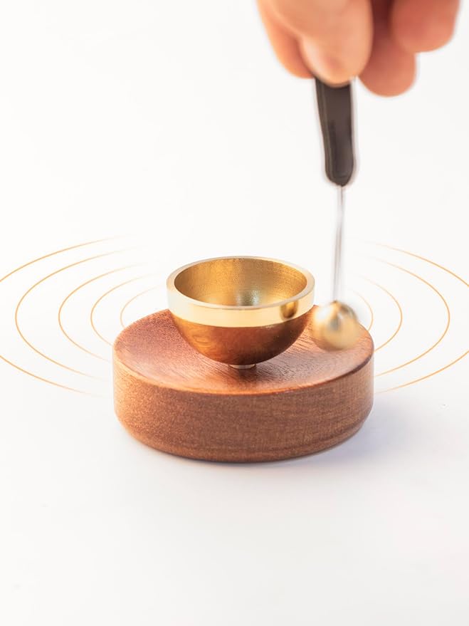 Portable Mini Singing Bowl Set | Beautiful sound and look | Little Tibetan Singing Bowl Set | Easy To Play | Chakra therapy, hand beaten | Creates Beautiful Sound for Healing - Bloomnest