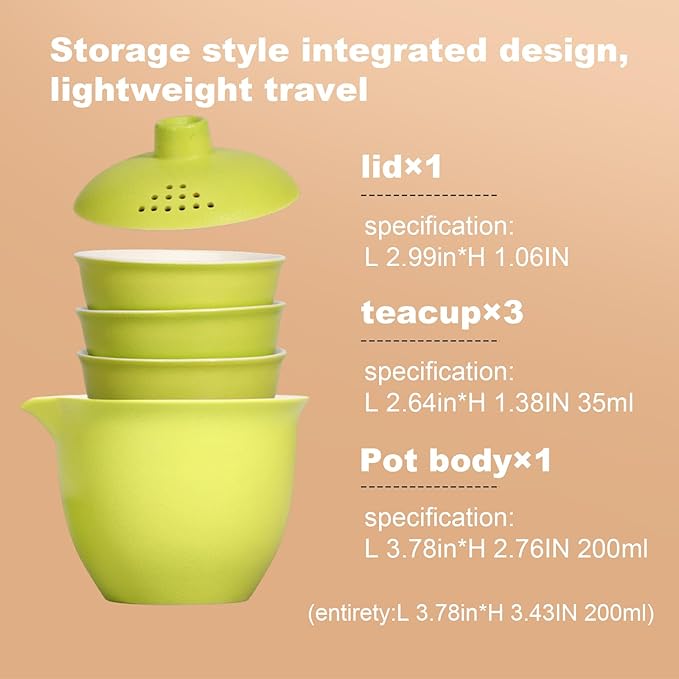 Porcelain Japanese Gongfu Tea Set for Adults, Chinese Travel Tea Sets Ceramic Gaiwan Asian Mini Teapot Set, Portable Kungfu tea Party set for adults, Tea Lovers Gifts for Outdoor and Office - Bloomnest
