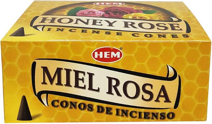 TRUMIRI Incense Cone Holder Bundle with Hem Honey Rose Incense Cones - Pack of 12 (Approx 120 Cones) TRUMIRI