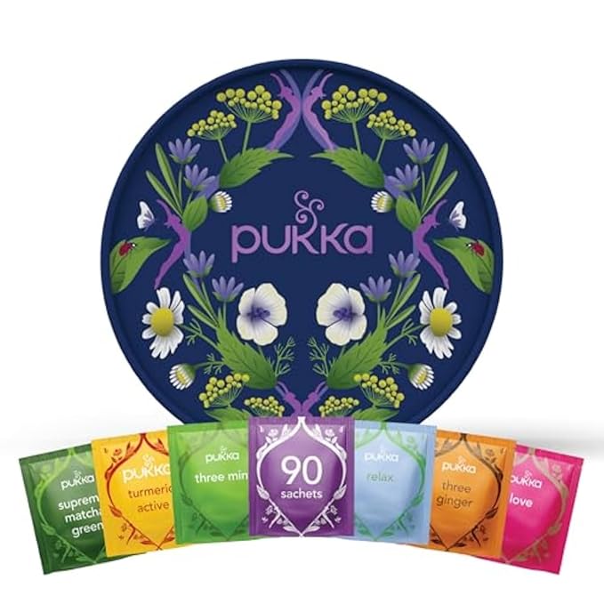 Pukka Tea Organic, Herbal Tea Sampler For Everyday Wellness, Best for Birthdays, Anniversaries & Holidays, Caffeine Free, 90 Bags, 6 Flavors - Bloomnest