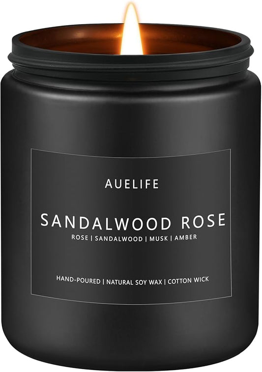 Sandalwood Rose Candle | Scented Candles for Home, Aromatherapy Candle - Soy Candles for Home Scented, Gifts for Women Men, House Fragrance Decoration -7oz - Bloomnest