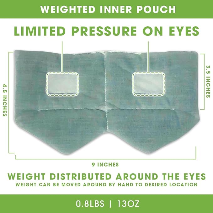 BARMY Weighted Sleep Mask for Women and Men (0.8lb/13oz) Weighted Eye Mask for Sleeping, Eye Cover Blocks Light Helps Relaxation and Night Sleep, Comfortable Blackout Sleeping Mask, Black - Bloomnest