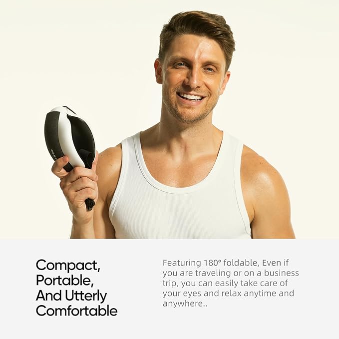 Freed Mind 3 Eye Massager & Bluetooth Heat Sleep mask,Father Gift Sets |with Suede Storage Bag | Migraine Relief,Relaxation,Bedtime Stress Relief | White Noise,3D airbag kneading| Smart Head Massager - Bloomnest