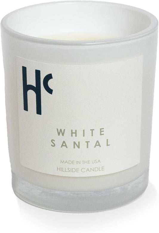 White Santal Single Wick Soy Candles, Luxury Scented Candles for Home - Up to 60 Hour Burn Time, Cruelty-Free Soy Wax Blend - Lily of The Valley Fragrance, Notes of Wood & Musk (9 oz) - Bloomnest