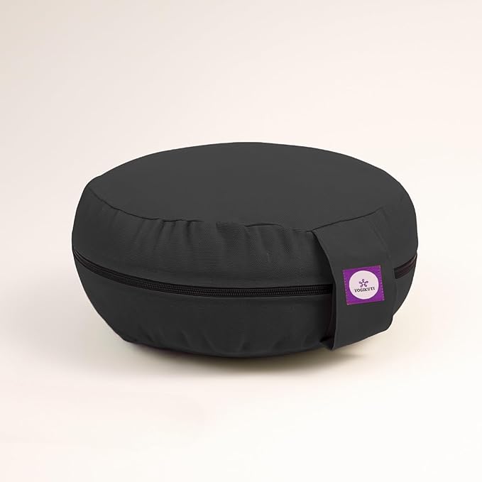 Yogikuti Meditation Cushion – 100% Pure Cotton Zafu for Comfortable Meditation & Yoga – Floor Sitting Pillow for Mindfulness & Support