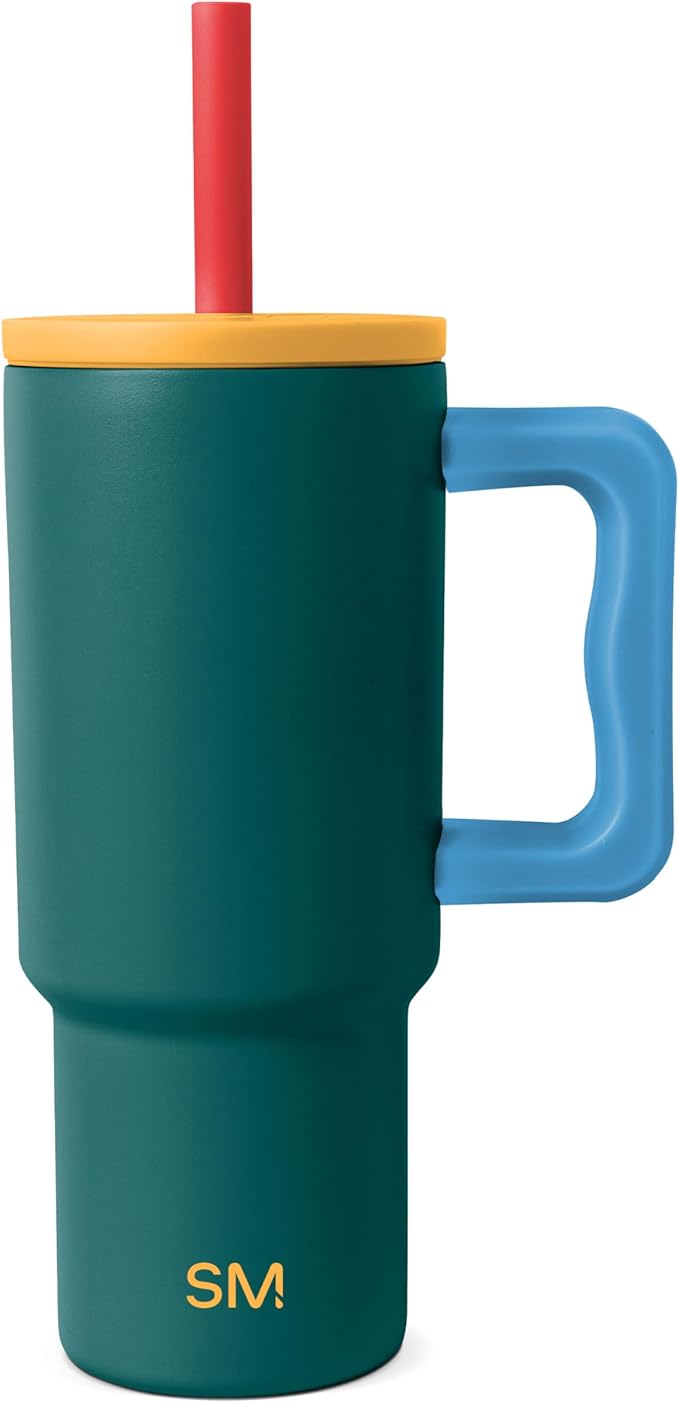 Simple Modern Kids 24 oz Tumbler with Handle and Silicone Straw Lid | Spill Proof and Leak Resistant | Reusable Stainless Steel Bottle | Gift for Kids Boys Girls | Trek Collection | Scout Mix - Bloomnest