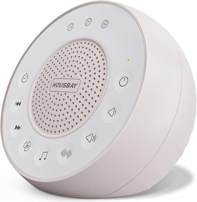 Housbay White Noise Machine with 31 High Fidelity Soothing Sounds, 5W High Power Loud Enough Speaker, Easy Volume Control, Sleep Timer, Sound Machine for Baby, Kids, Adults, Light Sleeper - Bloomnest