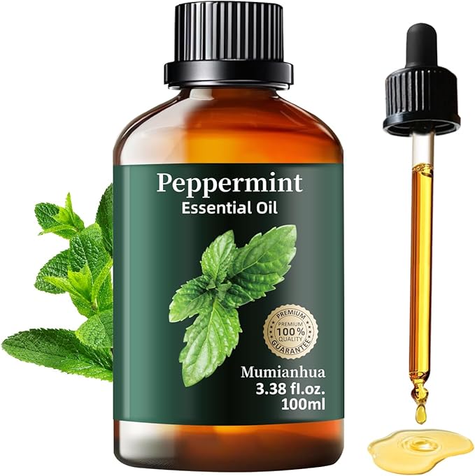 Peppermint Essential Oil Pure, Mumianhua Natural Peppermint Oil for Diffuser, Aromatherapy, Skin, Hair,SPA, DIY, Soap Making,Cleaning 3.38 Fl Oz - Bloomnest
