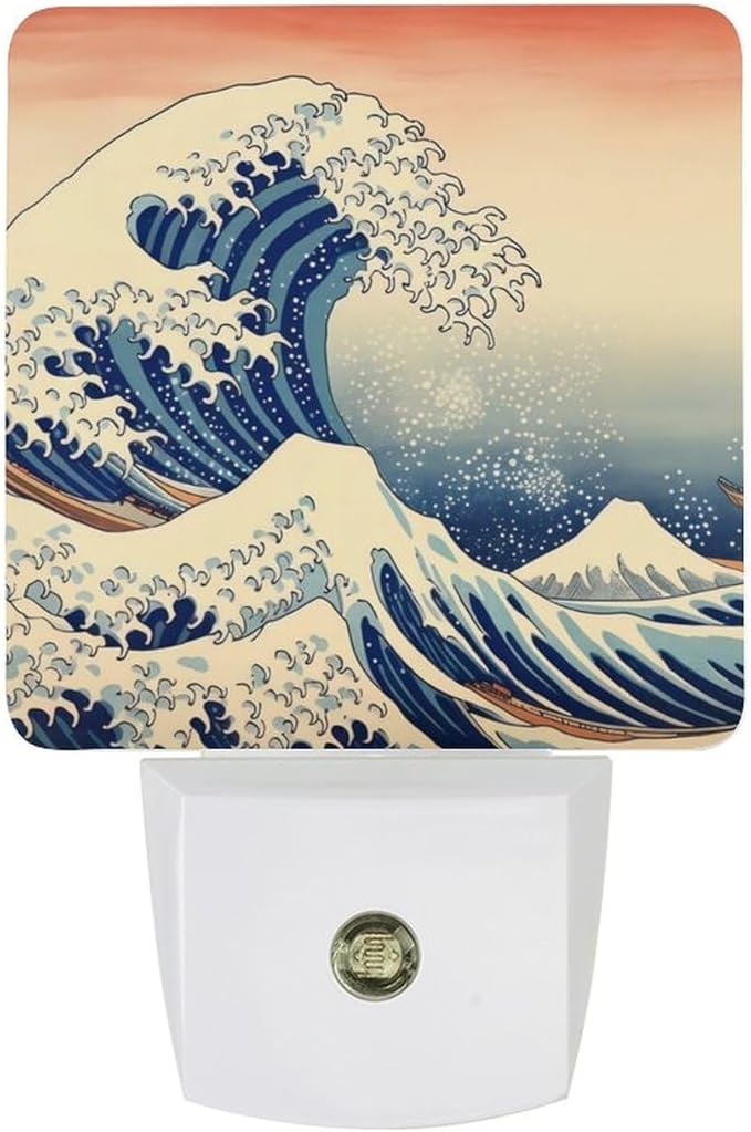 Ocean Waves Night Light, Plug into Wall Decor Nightlights for Bedroom, Bathroom, Hallway, Kitchen, with Dusk to Dawn Light Auto Sensors LED Night Lights for Boys Girls Women Men Room Gifts - Bloomnest