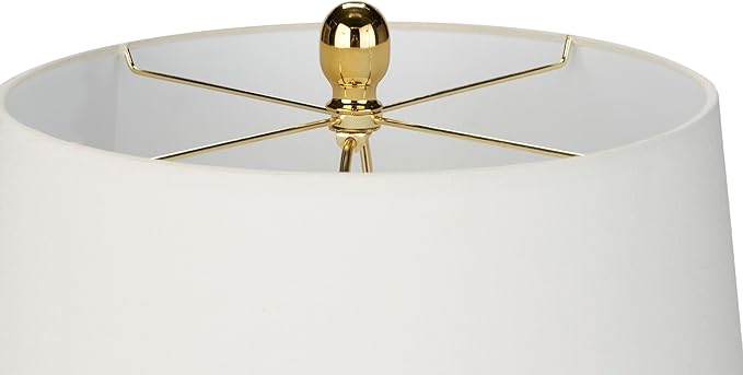 Nourison Home 23" Olive Green Ceramic Pot Table Lamp for Bedroom, Living Room, Dining Office, with White Tapered Drum Shade - Bloomnest