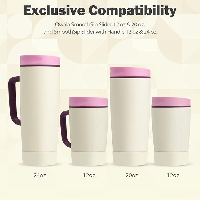 2pcs Silicone Boot for Owala SmoothSip Slider Coffee Tumbler 20oz 12oz, Anti-Slip Sleeve for Travel Coffee Mug, Protective Accessories for Owala BPA Free (Daybreak White) Kaitiaki