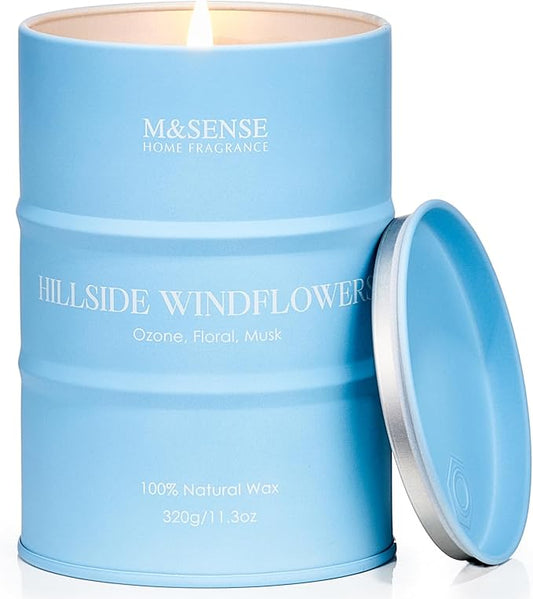 M&SENSE White Flowers Soy Scented Candles, Summer Natural Organic Clean Burning Candles 11.3oz 70 Hours Long Lasting, Floral Relaxing Aromatherapy Candles Gifts - Bloomnest