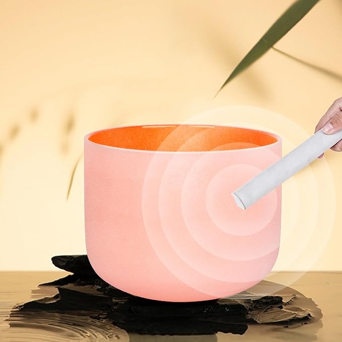 Leize Chakra Tuned 432hz Set of 7 Color Quartz Crystal Singing Bowls 6-12 inch with Heavy Duty Carrying Cases and Singing Bowl Mallets