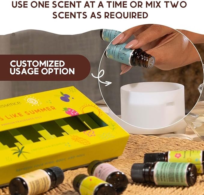 Folkulture Essential Oils for Home | Set of 6 (0.34 fl oz x 6) Essential Oils for Relaxation | Coconut, Strawberry, Rosemary Essential Oil for Meditation | Lemon Essential Oil for Women - Bloomnest