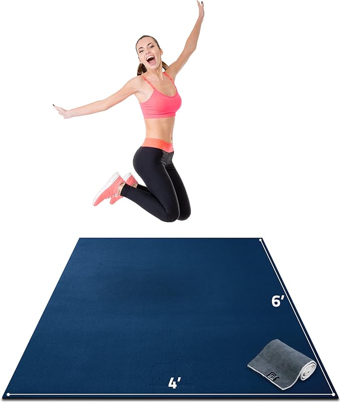 Gorilla Mats Premium Large Exercise Mat – 6' x 4' x 1/4" Ultra Durable, Non-Slip, Workout Mat for Instant Home Gym Flooring – Works Great on Any Floor Type or Carpet – Use With or Without Shoes - Bloomnest