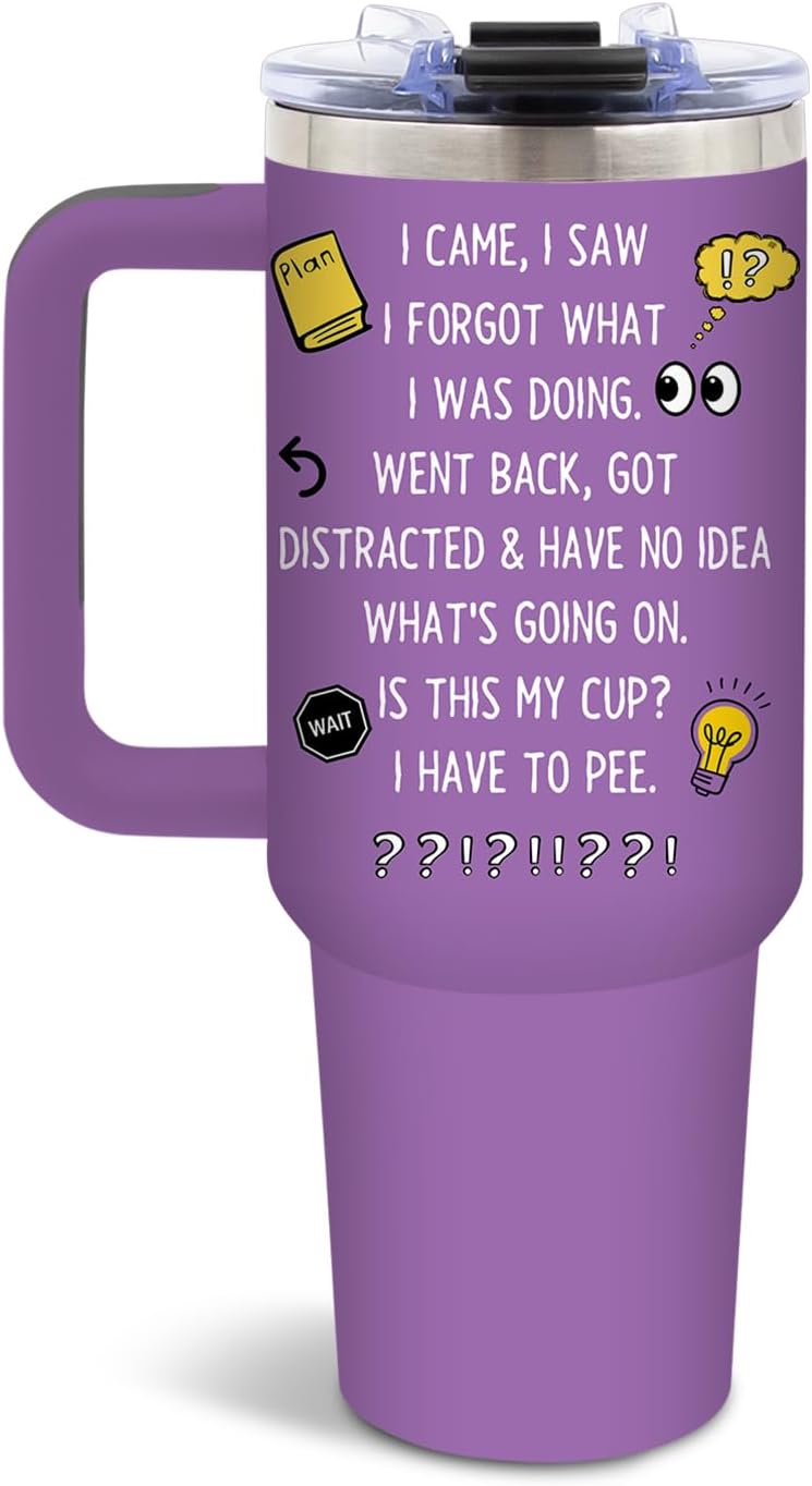 DUUV Birthday Gifts for Women Men, I Came I Saw I Forgot Tumbler 40 Oz, Gag Gifts for Grandma Grandpa Mom Dad Elderly Senior Citizen Old People, Gift for Retirement Birthday Christmas, 1PCS
