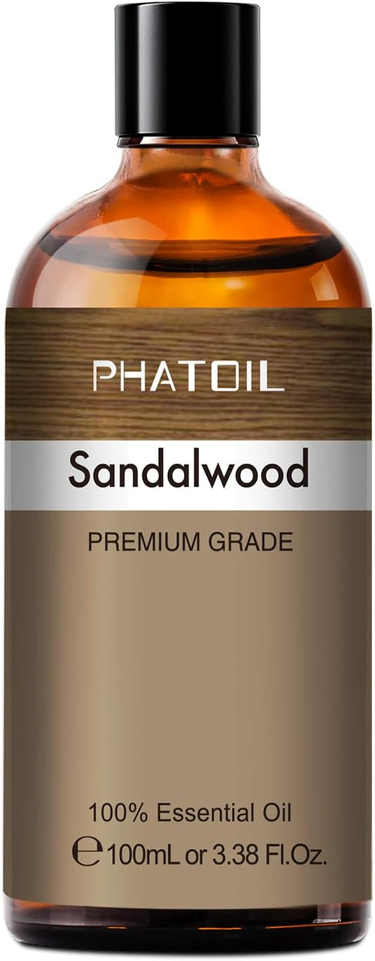 PHATOIL 3.38FL.OZ Sandalwood Fragrance Oils for Aromatherapy, Essential Oils for Diffusers for Home, Perfect for Diffuser, Yoga, Skin Care, DIY Candle and Soap Making - 100ml - Bloomnest