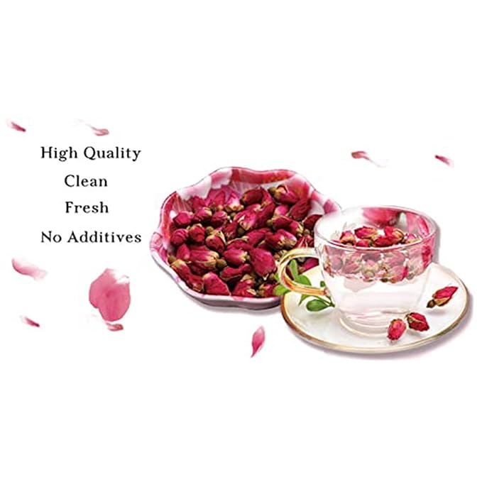 TIAN HU SHAN Rose Tea Loose Leaf, Premium Dried Rose Buds, Food Grade Natural Herbal Tea, Caffeine Free Sugar Free, 4 Ounce Pack of 1 - Bloomnest