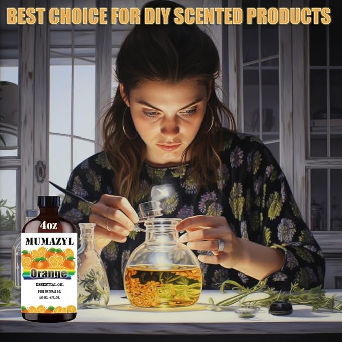 Sweet Orange Essential Oil, Sweet Orange Oil 4 Fl Oz 120ML for Diffuser Humidifier Yoga Cleaning DIY Candle Soap Making Essential Oils - Bloomnest
