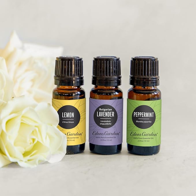 Edens Garden Top Essential Oils 3 Set – 100% Pure Therapeutic Grade, Undiluted Aromatherapy Scents: Lavender, Peppermint & Eucalyptus Oil for Diffusers & Home – Natural Wellness Gift, 10 ml/ 3 Pack - Bloomnest