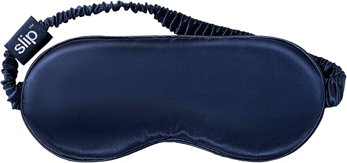 slip Pure Silk Sleep Mask - Navy | 100% Mulberry Silk, Ultra Soft & Comfortable, Blocks Light for Restful Sleep | Adjustable Strap for Perfect Fit, Gentle on Skin & Hair | Ideal Travel Accessory - Bloomnest
