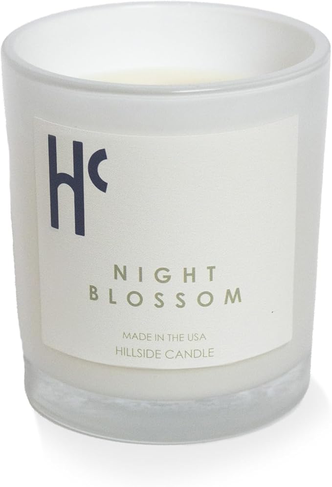 Night Blossom Single Wick Soy Candles, Luxury Scented Candles for Home - Up to 60 Hour Burn Time, Cruelty-Free Soy Wax Blend - Jasmine Fragrance, Notes of Apple & Musk (9 oz) - Bloomnest