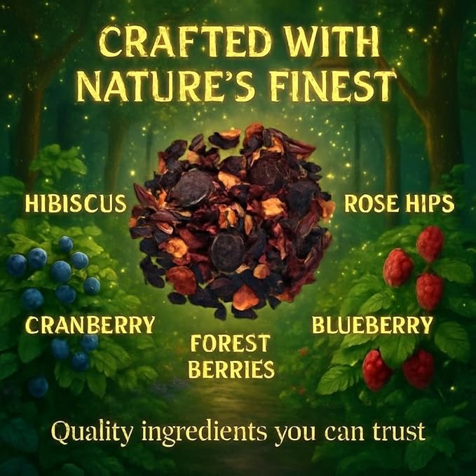 Bellasia Tea Berry Bliss for Kids Using Real Fruit Pieces - Caffeine Free Herbal Tea Blend with Real Ingredients & Balanced Flavor- Add Loose Leaf Tea to Your Child’s Routine for A Fun & Tasty Drink - Bloomnest