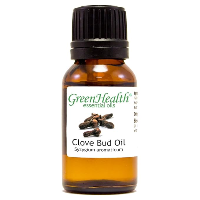 GreenHealth Clove Bud Essential Oil - 15 ml - Amber Glass Bottle with Euro Dropper - 100% Pure Essential Oil