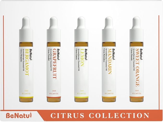 Citrus Essential Oil Set for Diffuser, Natural Fruity Fragrance Blends Gift for Home, Fresh Scent Aromatherapy Oils (Lemon, Sweet Orange, Grapefruit, Bergamot, Mandarin) 5 Packs - Bloomnest
