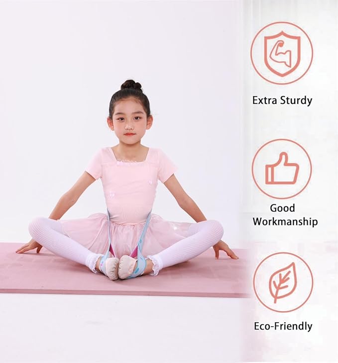 2 PCS Stretch Bands For Kids and Adults – Yoga Straps for Stretching with Multi- Loop – Workout Guide – Video For Exercise, Elastic Stretch Strap Pilates, Yoga, Dance, Gymnastics, Dance, Ballets Bands - Bloomnest