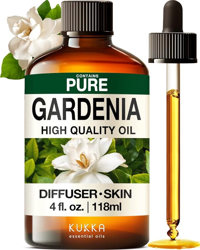 KUKKA Gardenia Essential Oils - 4 Fl Oz - for Hair, Skin, Diffuser, Aromatherapy & DIY Soap Making Scent - Bloomnest