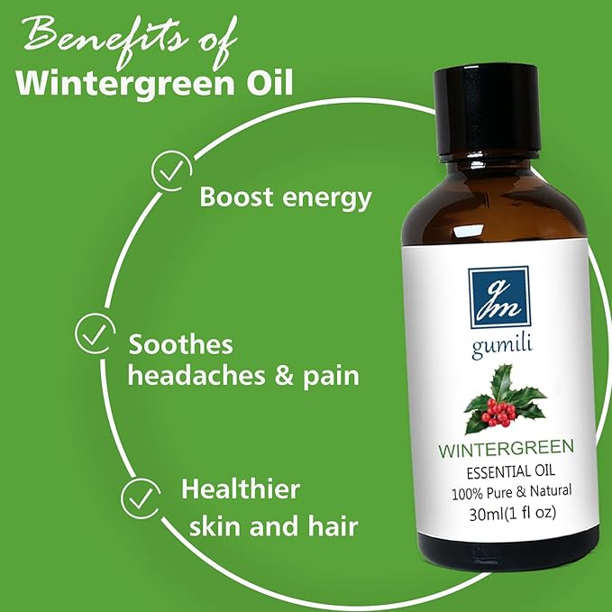 Wintergreen Essential Oil, 100% Pure Undiluted Wintergreen Oil for Aromatherapy - 30ml/1 oz - Bloomnest