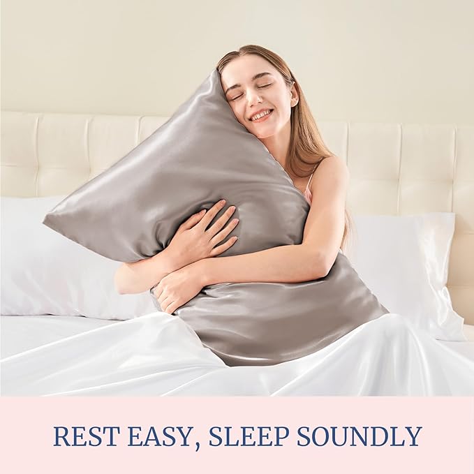 BEDELITE Satin Pillowcase for Hair and Skin, Super Soft and Cooling Similar to Silk Pillow Cases 2 Pack with Envelope Closure, Gift for Women Men(20"x36" King Size, Rose Taupe) - Bloomnest