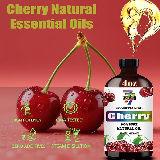 Cherry Essential Oil (4 oz / 120 ml) – Cherry Oils for diffusers, humidifiers, Home Baths, Cleaning Products, Yoga, DIY Soaps and DIY Scented Candles GV77ZFESSENTIALOILBUYNOW