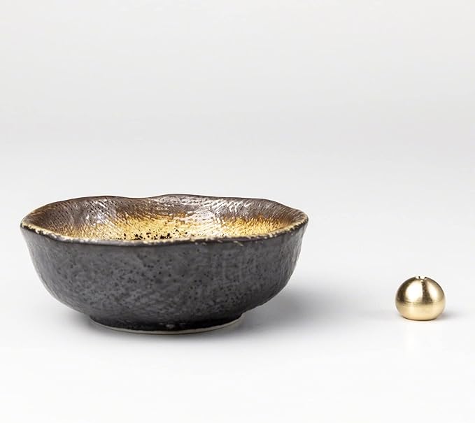 Asayu Japan Small Mini Incense Holder for Sticks 3.3 inch (83mm), Made in Japan Ceramic Ash Catcher & Brass Incense Burner Set for Relaxation, Yoga - Small Mini Traditional Japan Incense Holder - Bloomnest