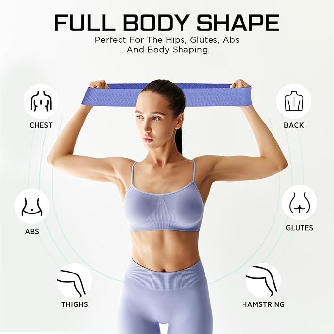 12 Pcs Fabric Resistance Bands for Working Out Booty Workout Stretch Exercise Bands Non Slip for Legs Squat Resistance Loop for Women Men Starter Butt Hip Thigh Fitness - Bloomnest